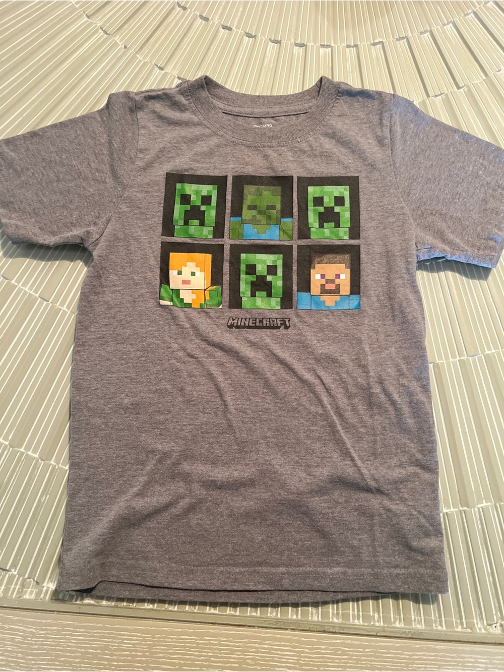Kids' Gray Pixel Character T-Shirt